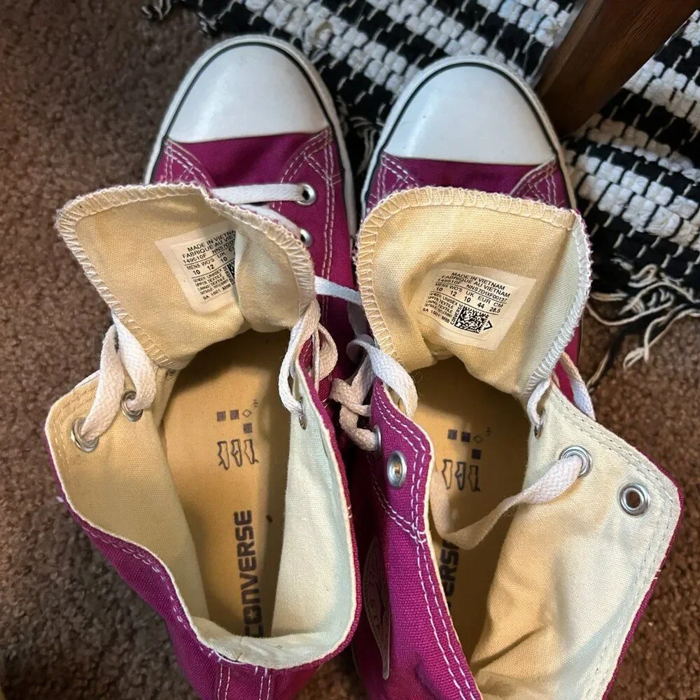 Pink high top Converse chuck taylors Size M 10 / W 12 Excellent Condition - Picture 5 of 6